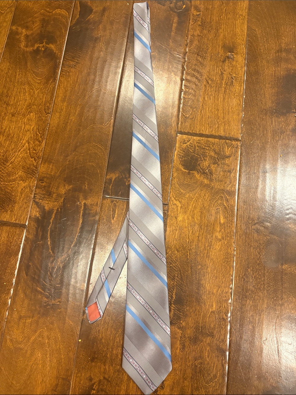 Vintage John Henry blue- Gray Striped Men's Tie